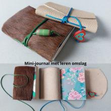 Mini-journal met leren omslag